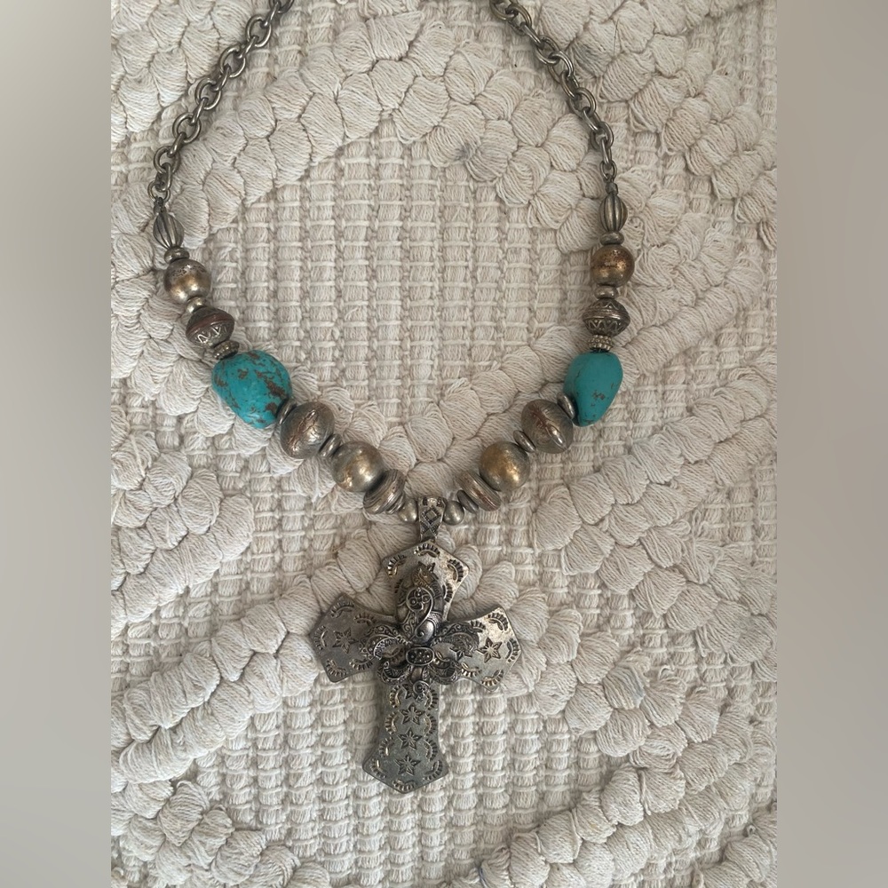 Turquoise Cross Necklace